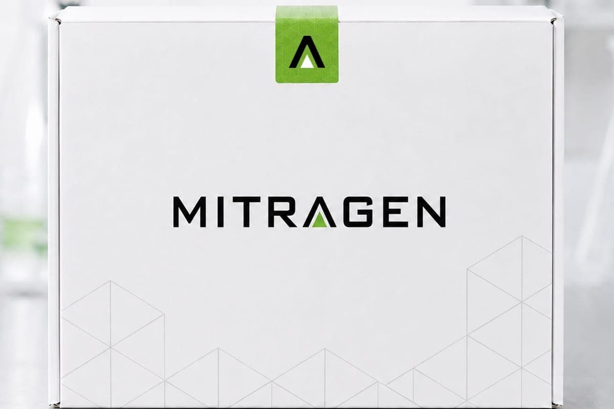 Sealed MitraGen shipping box with the brand seal